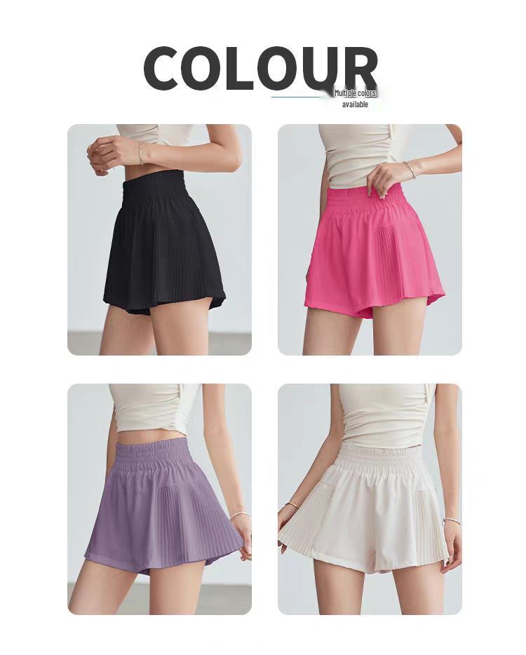 Women's High-Waist Three-Quarter Breathable Sports Skort for Running & Yoga