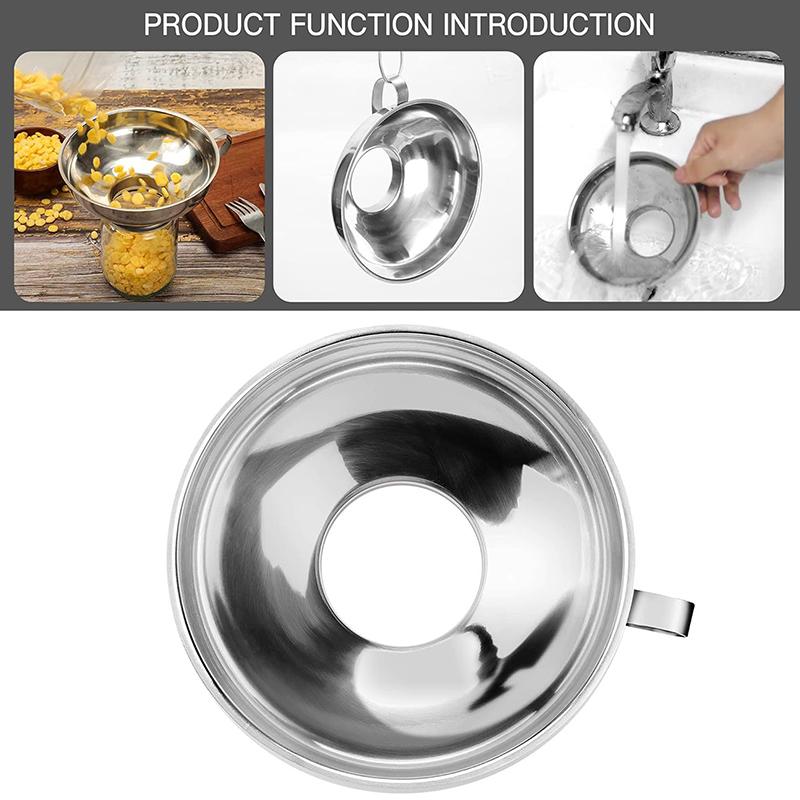 2/3 Piezas Embudo Tubo Embudo para Tarro Mason con Asa Embudo de Acero Inoxidable para Conservas Tarros de Boca Regular y Ancha