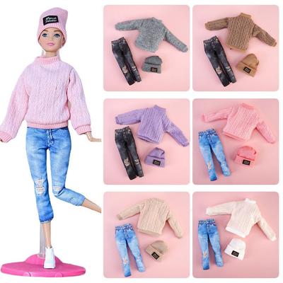 1 Set Fashion  Accessories DIY Casual Wear Hats Dolls Pants Winter Wear Sweaters Girl Clothes