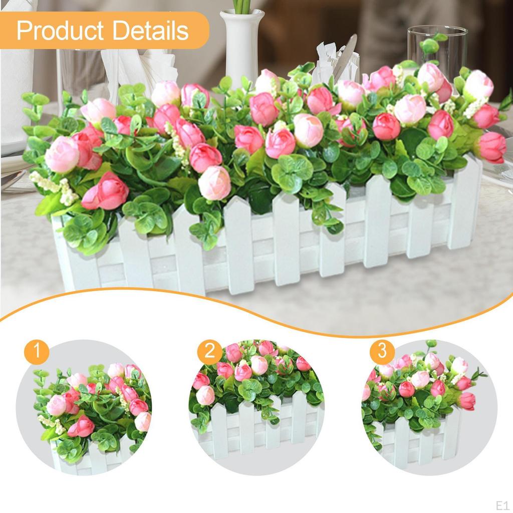 Artificial Flower Plant Desk Ornament Crafts Easy Maintenance Table Centerpiece Fake for