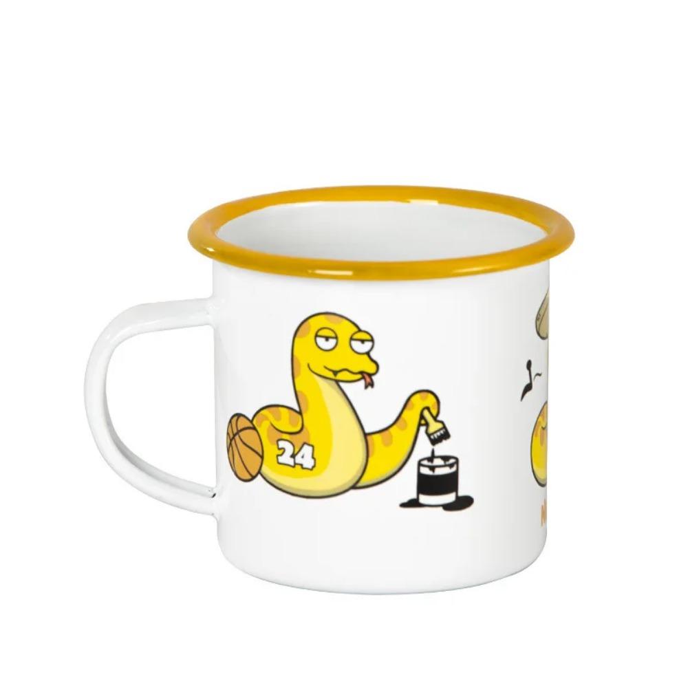 Silný smaltovaný hrnek špičkové kvality 380 ml s cákanci