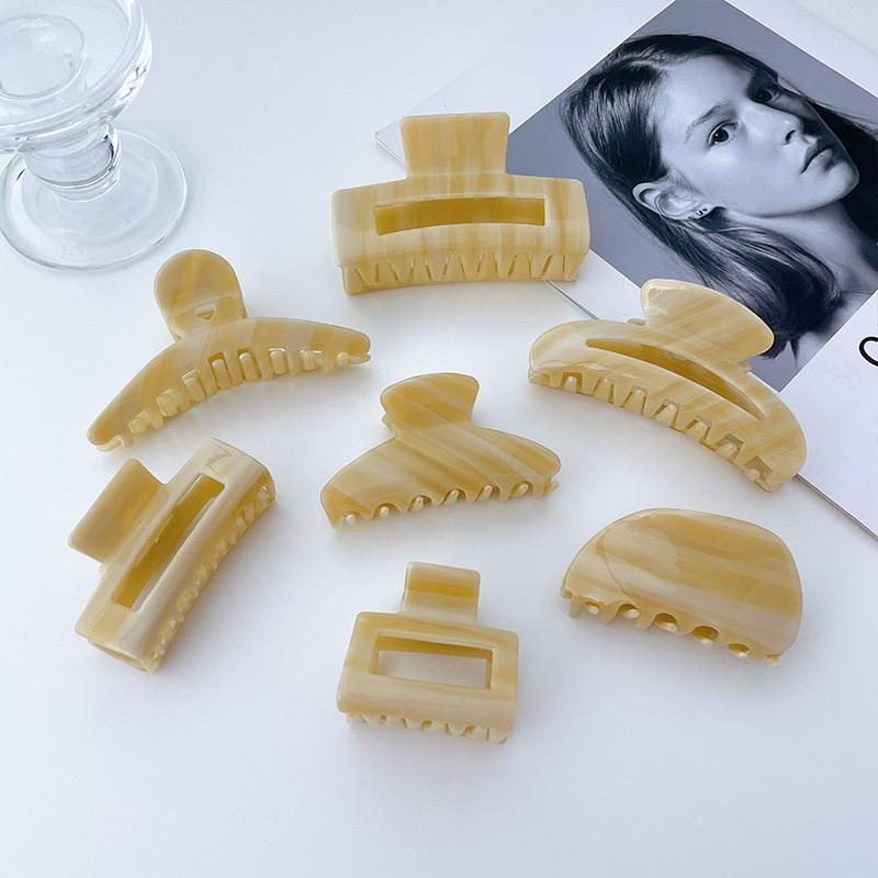 Vintage Acetate Hair Claw Snap Clip Fashionable Versatile Geometry Accessory For Ladies