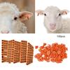 1-100 Number Plastic Livestock Ear Tag Animal Tag for Goat Sheep Pig (Orange)