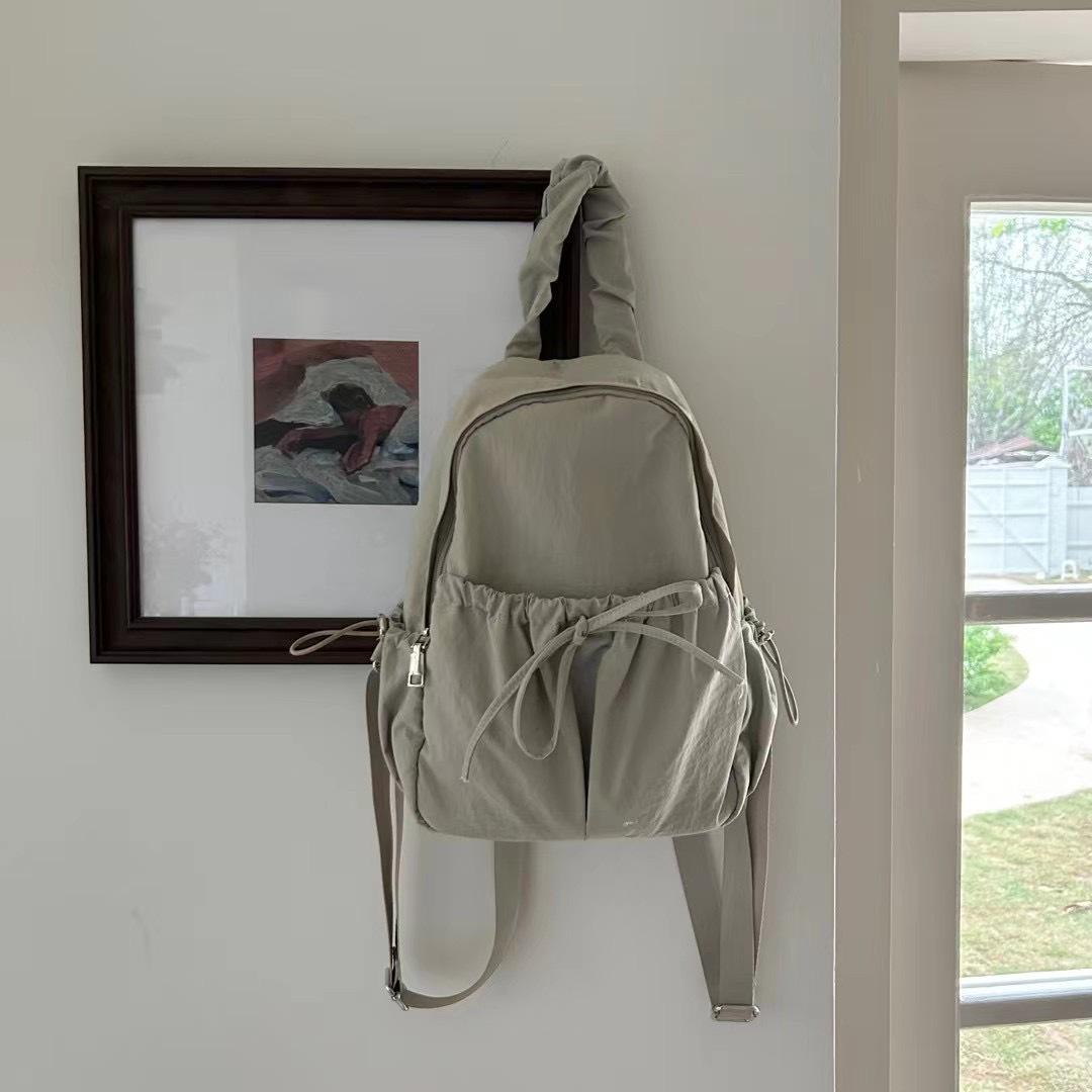 

Модный женский рюкзак в корейском стиле, эстетичный, модный, элегантный, для студентов, небольшой дорожный рюкзак, легкая, повседневная, роскошная женская сумка 23X30X11cm серый