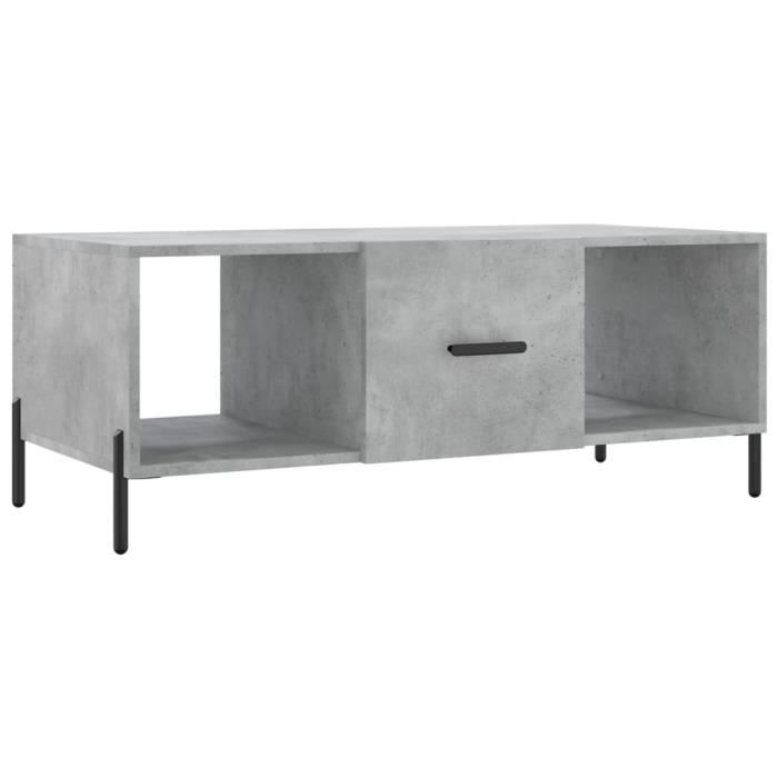 VidaXL Table basse gris béton 102x50x40 cm bois d'ingénierie 829312