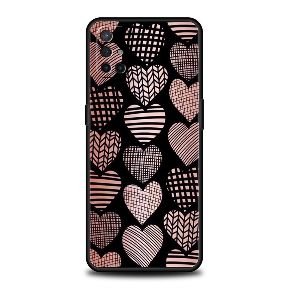 Gold Pink Rose Glitter Hearts Phone Case For OnePlus 15 13 12 11 10 Pro 13T 13R 12R 9 8T 8 7 7T 9R Nord 2T CE 2 3 4 5G Cover