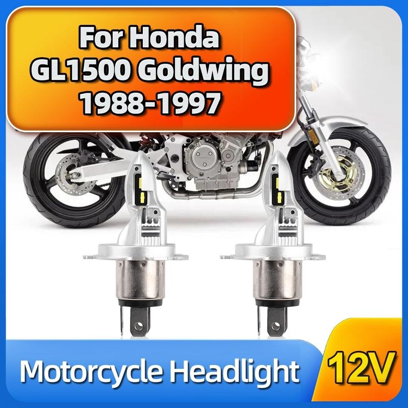 2x Motorcycle Headlights 12V Moto Hi/Lo Led Bulbs 60000LM For Honda GL1500 Goldwing 1988-1990 1991 1992 1993 1994 1995 1996 1997
