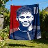 1pc Neymar Outdoor Flannel Blanket, Soft,