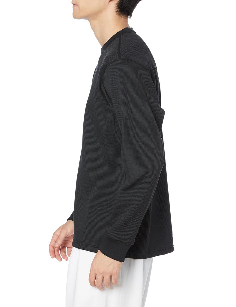 Long Long Sleeve Descente Waffle Crew Neck Hard Stretch MVSP BK S [Move Sports] T-shirt T-Shirt S.F.TECH (DMMWJC22)