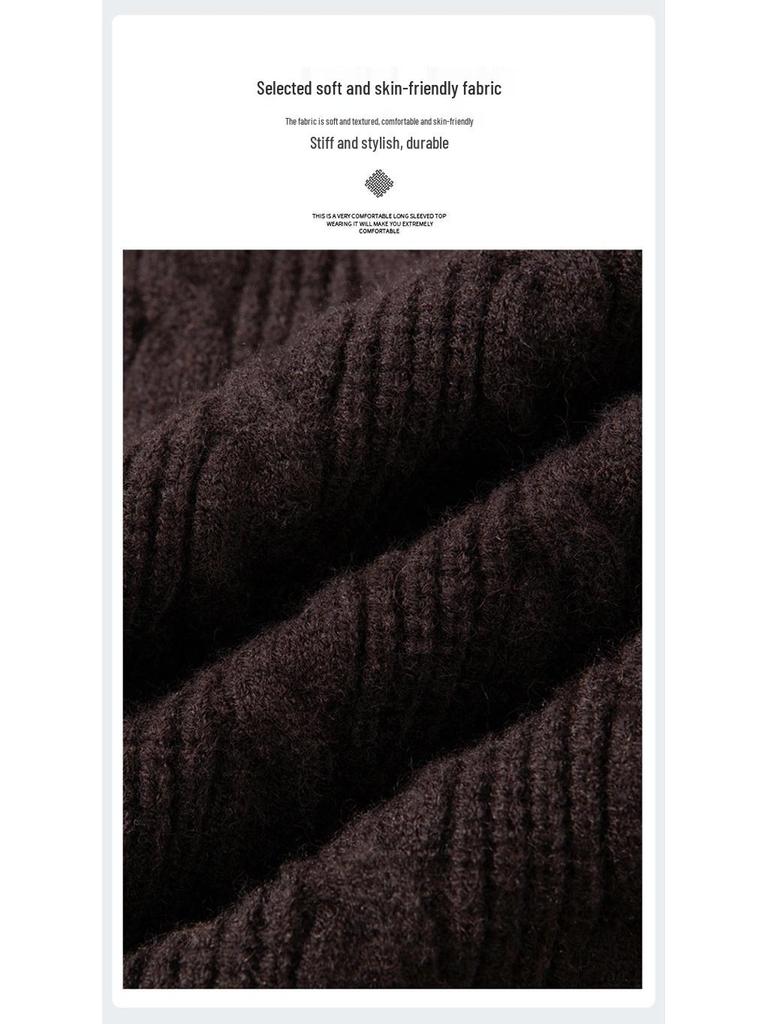 Men's Youth Fashion Cable Knit Sweater - Thick, Casual, Comfortable Two-Piece Pullover
