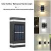 6Led Outdoor Solar Street Light Wall Lamp Waterproof Wall Washing Lights Up And Down Lighting For Terrace Garden Fence Villa