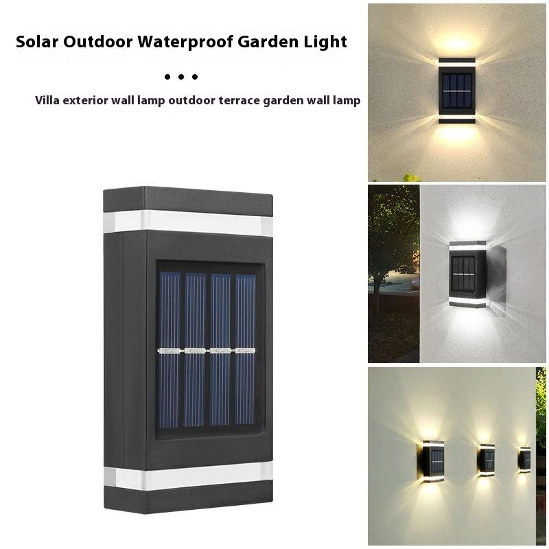 6Led Outdoor Solar Street Light Wall Lamp Waterproof Wall Washing Lights Up And Down Lighting For Terrace Garden Fence Villa