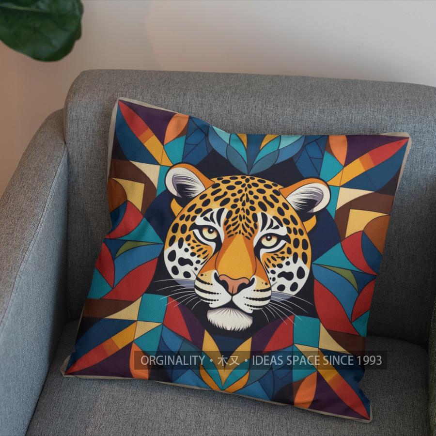 2D Exquisites Muster Leopardenmuster Wurfkissen Muster Kissenbezug Geeignet für Sofa Schlafzimmer Auto Kissenbezug
