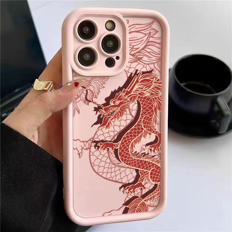 Phone Case For iPhone 16 14 13 12 11 15 Pro Max Mini 16E 7 8 Plus XR X XS Max SE2 Luxury Fashion East Dragon Soft Silicone Cover