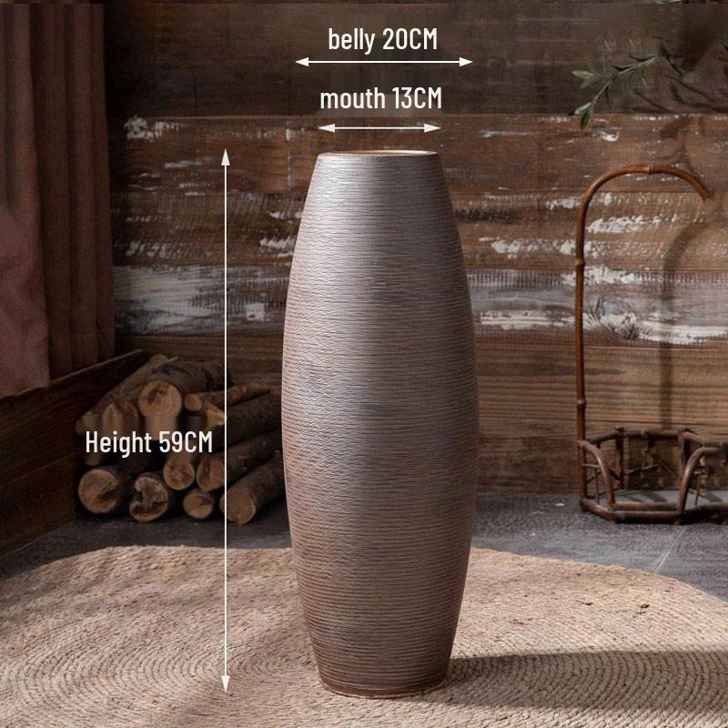 Wabi-Sabi Stil Große Bodenstehende Keramikvase für Trockenblumen - Perfekt für Hotel-, Hof- oder Homestay-Dekor