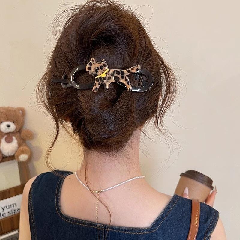 Clipsuri de păr noi cu răsucire coreeană, agrafe de păr cu pisică de desene animate, agrafă de păr pentru femei, fete, agrafă de păr vintage, accesorii de păr elegante