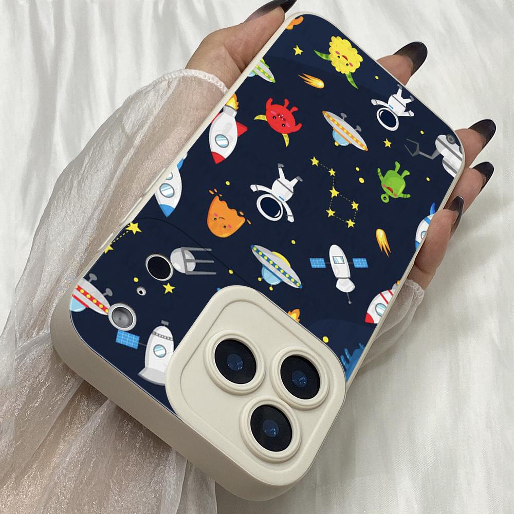 M283 Black White Moon Stars Space Astronaut Angel Eyes Soft Phone Cases for iPhone Samsung Xiaomi Rdemi Huawei Honor Infinix Realme OPPO All Model