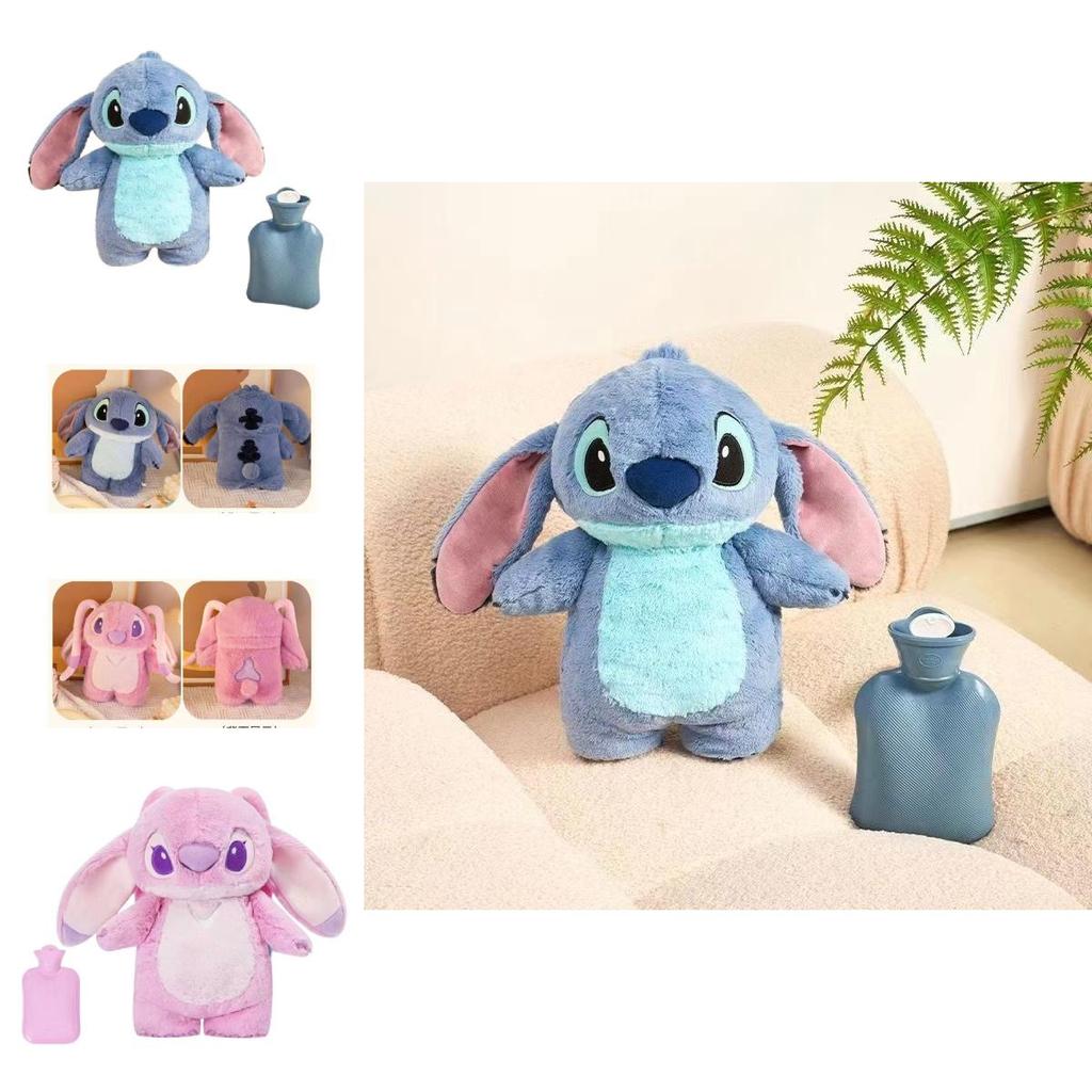 Cute Stitch Water Bag Plush Toy For Warm Hands Adorable Cartoon Style Gift Idea For Girls