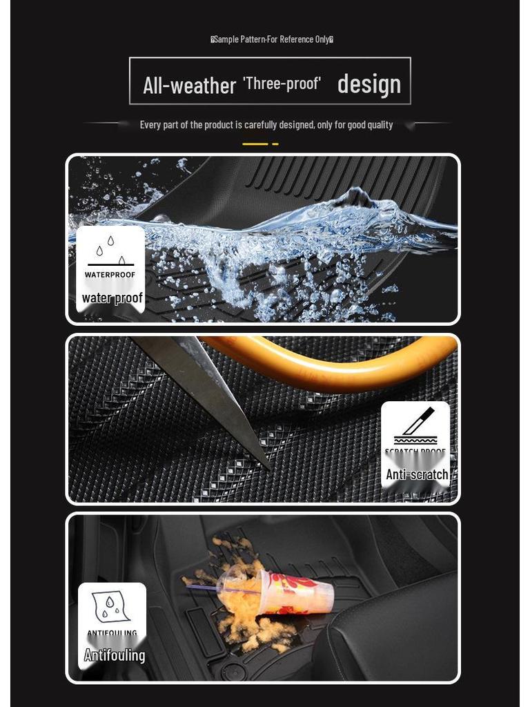 Eco-friendly, Waterproof, Odorless TPE Foot Pads for BYD Dolphin Trunk Mats with Galaxy Carpet Surface.