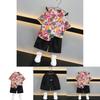 Stylish Boys Summer Short Sleeve Shirt Set For Kids With Floral Design And Soft Fabric