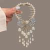 Exquisite Zircon Flower Tassel Hair Clip Fashion Shining Women Elegant High Horse Tail Hair Clip Plate Hair Artifact