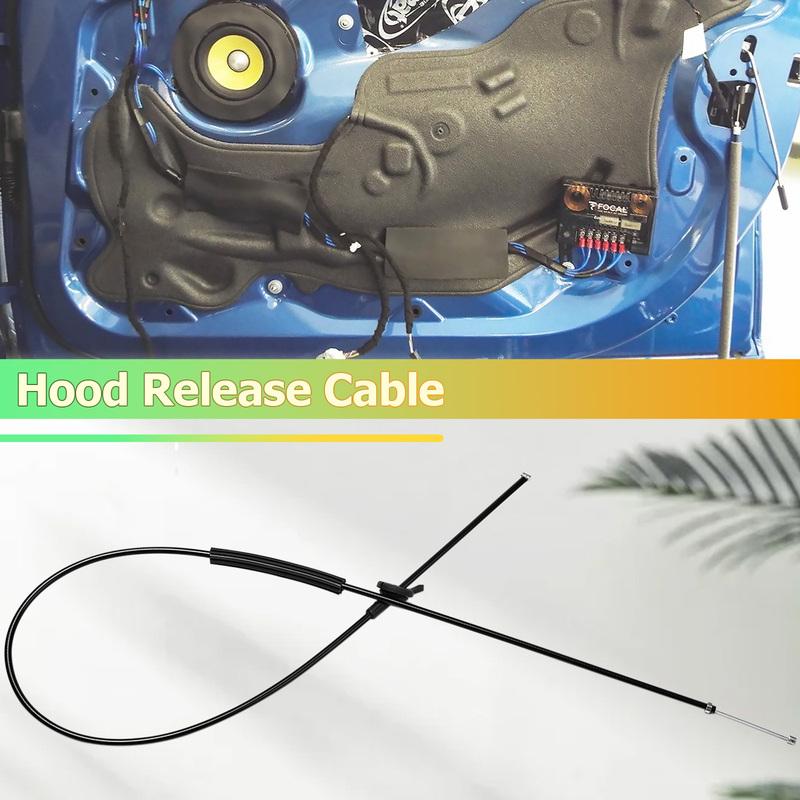 Hood Release Cable Bowden Cable Front Placement For BMW 740I 2001 745LI Base Sedan 750I 760LI 2008 E65 E66 OE# 51237197474 Metal