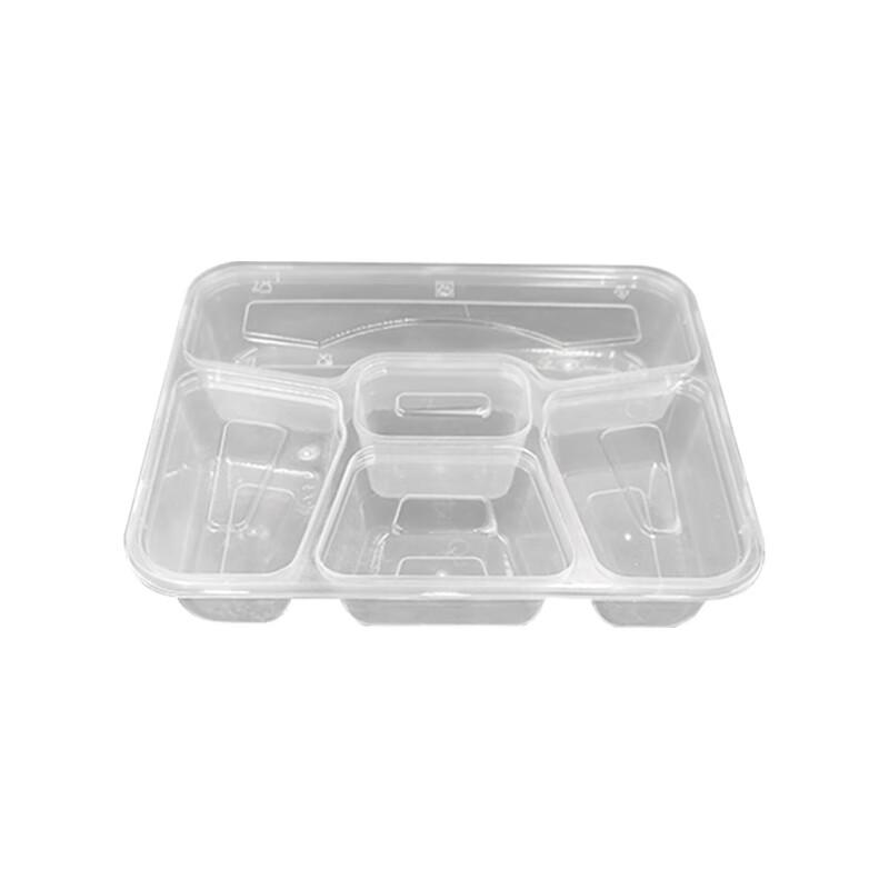 Disposable 5-Compartment Meal Prep Containers