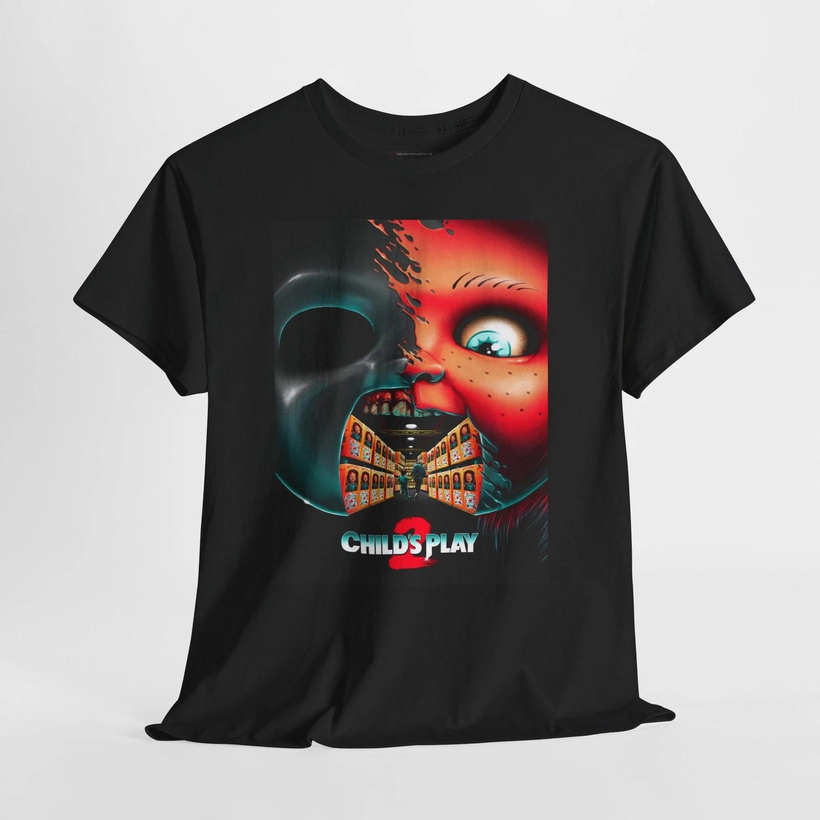 Child s Play 2 1990 Retro Movie Poster Horror Unisex Graphic T-Shirt 2XL