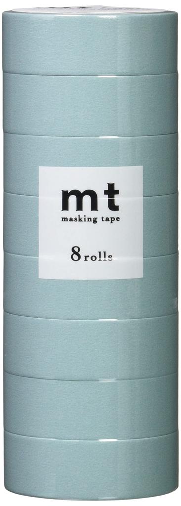 Kamoi Kakoshi mt Masking 15mm wide x Matte Smoky MT08P529 Tape, 8-pack, 7m, 529, Mint,