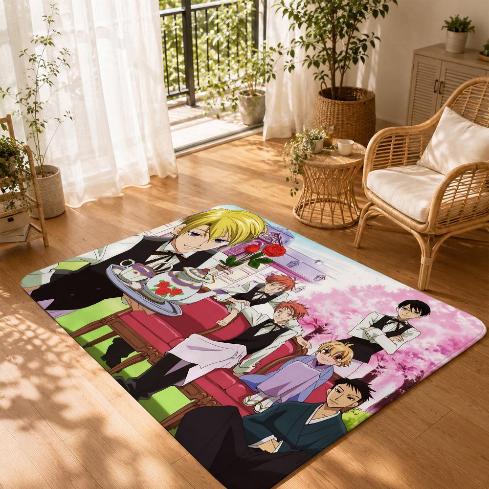 O-Ouran High School Host Club Anime Bodenmatte Rutschfeste Saugfähige Fußmatte Dekorteppich für Zuhause Badezimmer Schlafzimmer Eingangsbereich