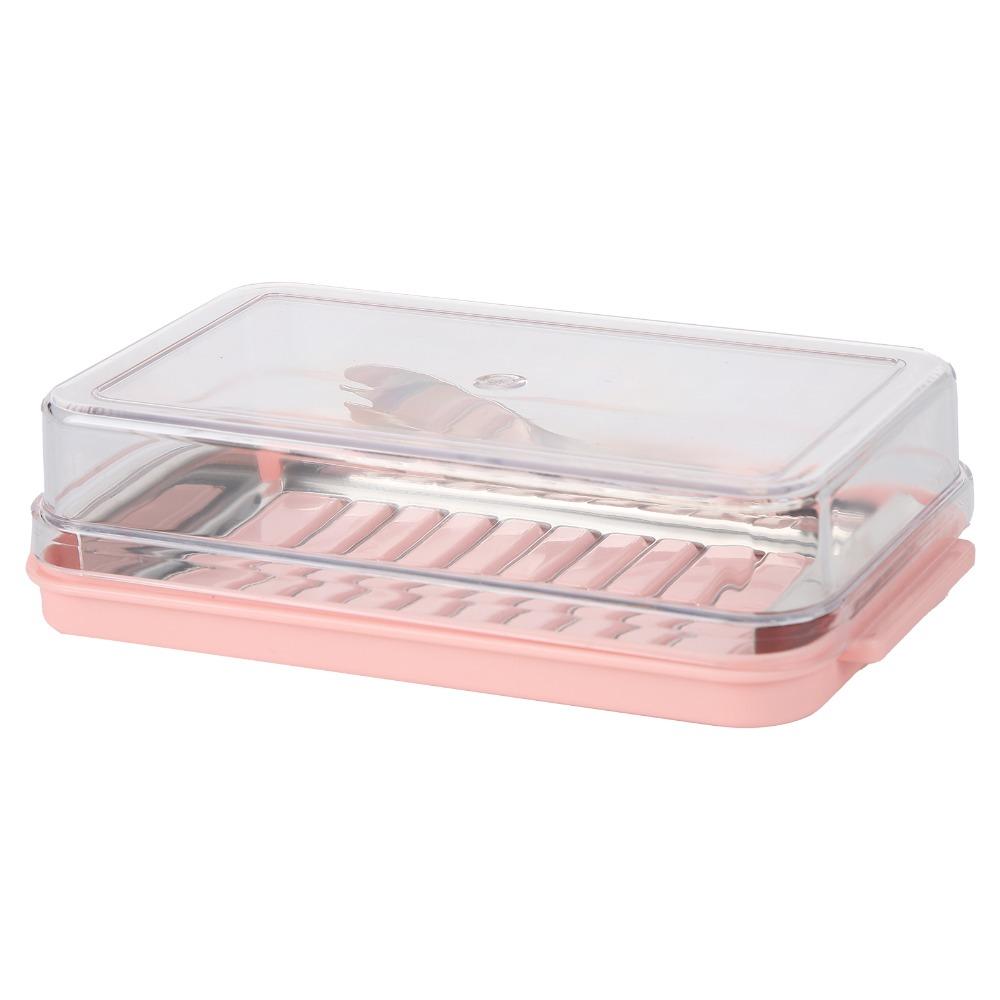 Transparent Cover Butter Storage Container 2 In 1 Design Cheese Storage Box Restaurant Use