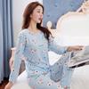 Women's Long-Sleeve Cartoon Pajama Set - Cute Korean Style Homewear for Autumn, Winter, Spring - Plus Size Available