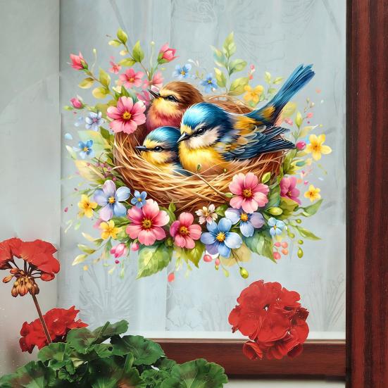 Static Window Sticker Decorative Bird Sticker Waterproof Scratch-Resistant Removable Sticker for DIY Home Decor