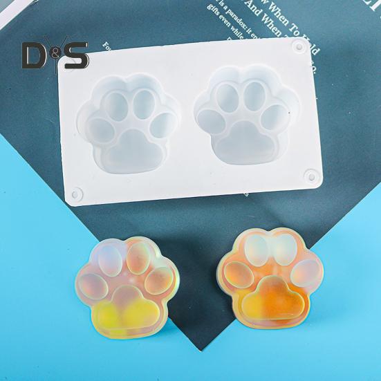 Eco-Friendly Casting Mold 2 Cavity Useful Cat Claw Shape Silicone Mold