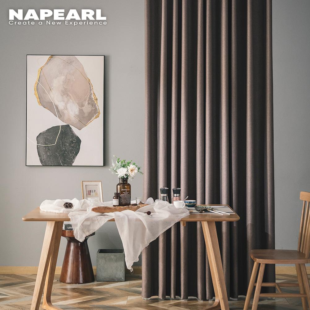1 Stück NAPEARL Präzisions-Verdunkelungsvorhang 70% Verdunkelung Unifarbener Fensterbehang für Wohnzimmer Schlafzimmer Heimdekoration