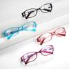 3PCS Anti-Blue Light Reading Glasses Unique Hollow Design Fashionable Flower Women's Color  Reading Glasses Power +1.0 To +4.0