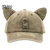 Cat Ear Trucker Hat Hat, Baseball Cap with Detachable Sunglasses, Funny Aviator Style Adjustable Pilot for Outdoor Travel UV Protection Sun Sunglasses
