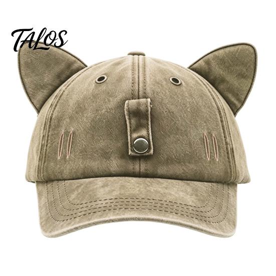 Cat Ear Trucker Hat Hat, Baseball Cap with Detachable Sunglasses, Funny Aviator Style Adjustable Pilot for Outdoor Travel UV Protection Sun Sunglasses