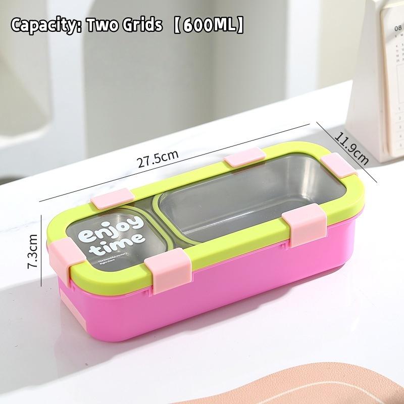Rectangular Stainless Steel Lunch Box Removable Divided Compartments Portable Food Safe for Camping Picnic School Work