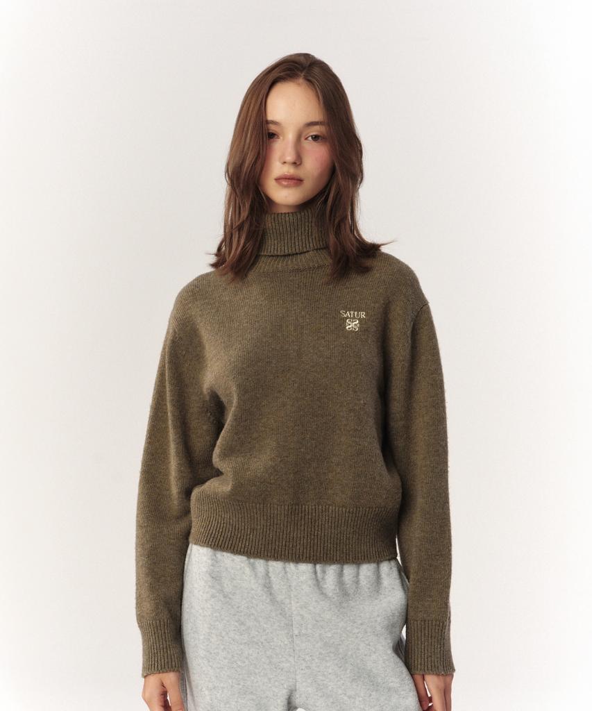 Seteo (W) Classic Turtleneck Knit Khaki