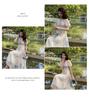 Elegant French Floral Print Summer Dress - V-neck Puff Sleeve High Waist, Sweet or Cool Style