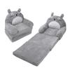 Foldable Kids Sofa Soft Breathable Cartoon Animal Toddler Couch Bed with Armrest for Living Room