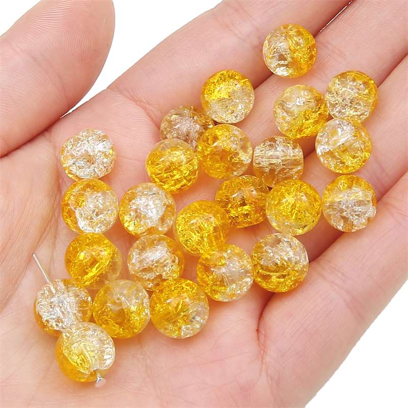 8-14mm Whtie and Random Mixed Crackle Acrylic Beads Spacer Ball Beads for DIY Bracelet Fashion
