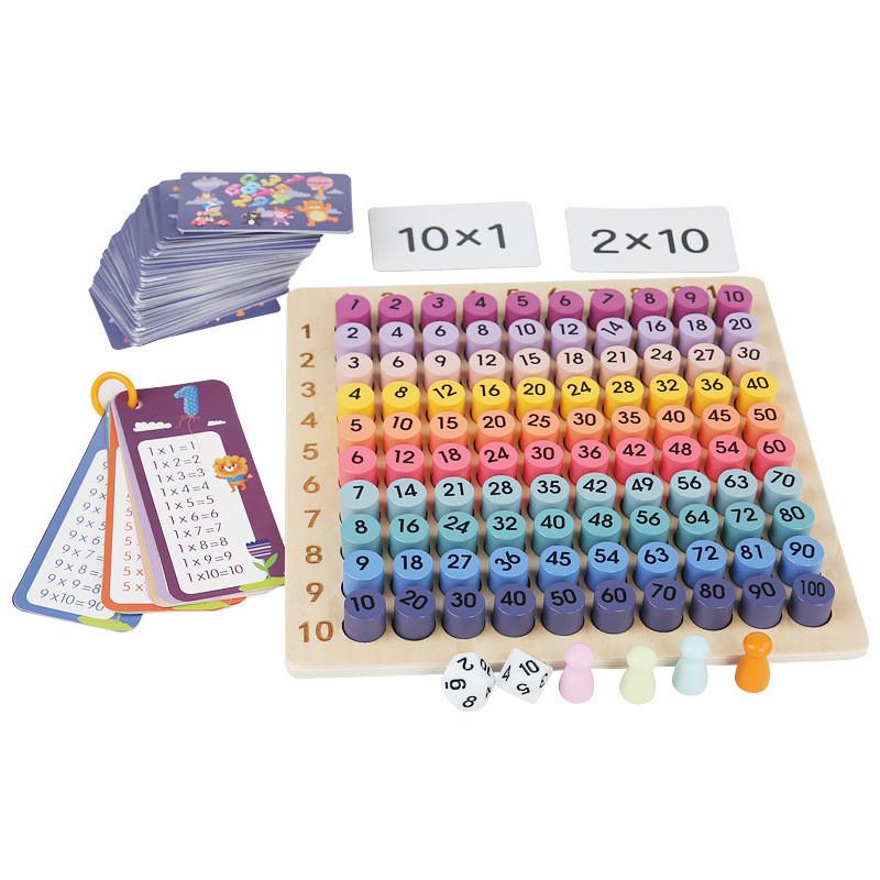 Wooden Number Kids Learning Toy For Multiplication Practice Growth Cognitive