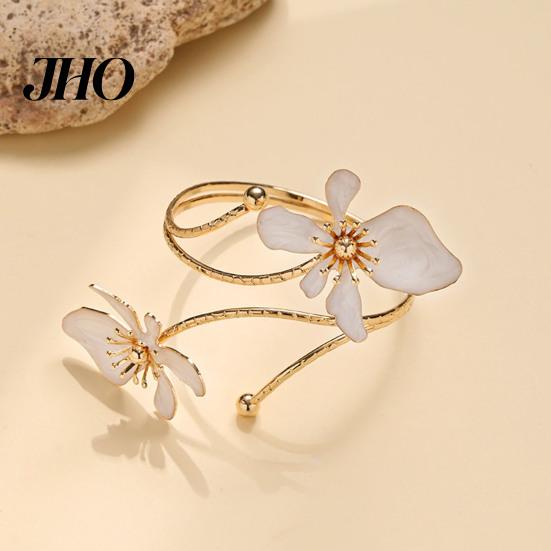 Oberarm Manschette Blumenarmband Damen Verstellbar Offen Feminin Armreif Armband Handgelenk Schmuck für Party Hochzeit Urlaub Metall