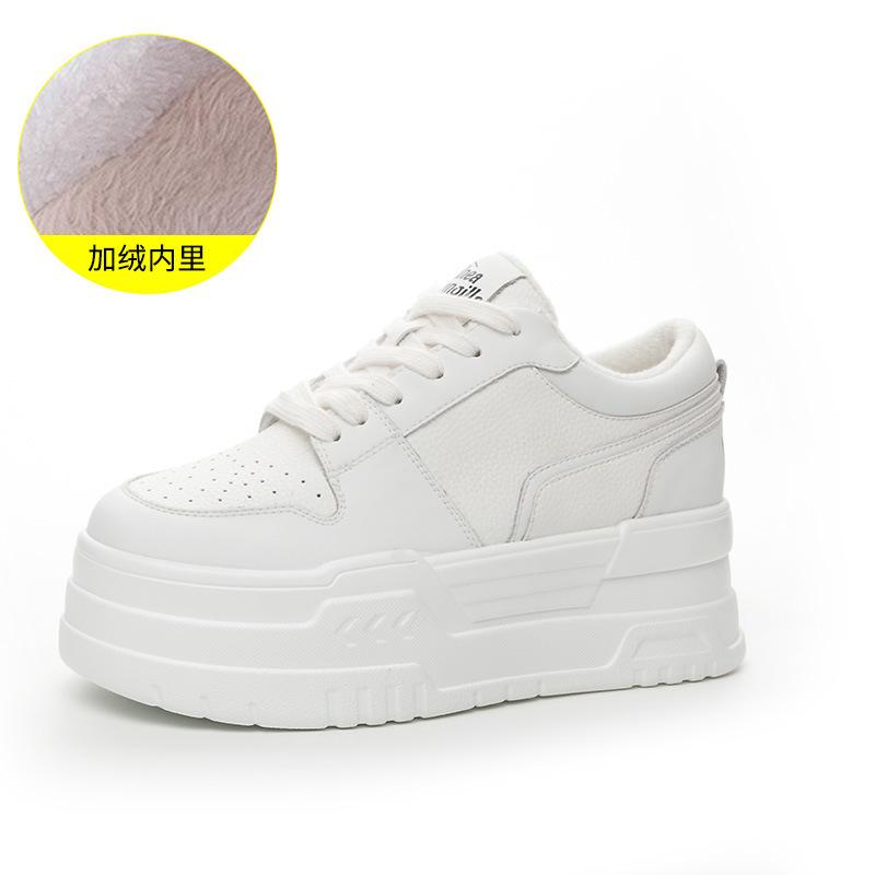 Platform white shoes women's leather  new board shoes women's height increase sports and leisure versatile women's shoes tide