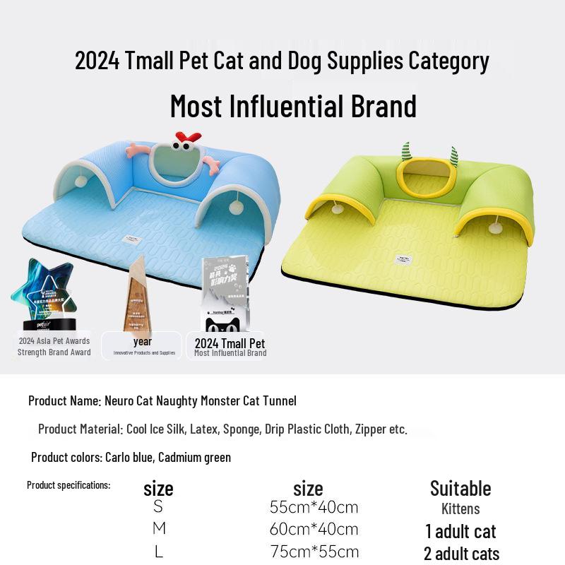 Breathable Spring/Summer Cat Tunnel & Bed Combo for Play and Relaxation