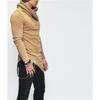 Autumn Winter Fashion Men's Plus Size Irregular Turtle Shirring Pocket Long Sleeve Personality T Shirt