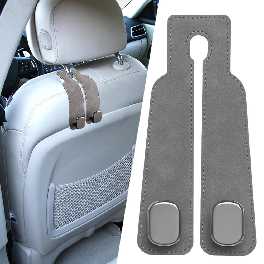 Rear Seat Hanging Dual Hook Suede Microfiber Auto Back Seat Organizer Hanger Handbag Clothes Bracket for Vehicle SUV Auto