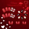 Valentine Press on Nail Square Fake Nail Glossy Design False Nail Full Cover Artificial Acrylic Nail 24pcs 12Sizes